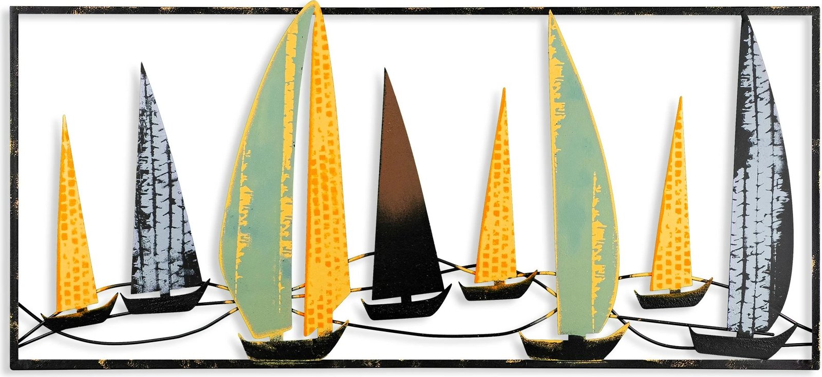 Aksesor muri dekorativ prej metali Wallity, Yelkenli 3