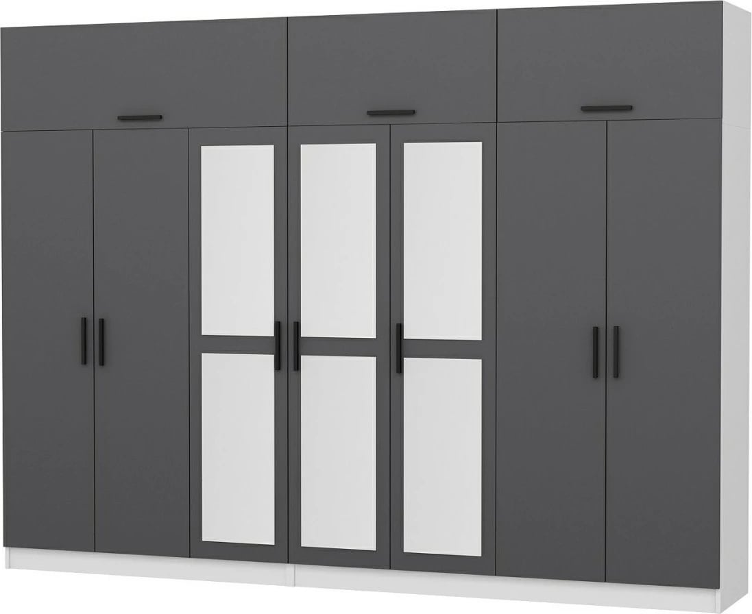 Dollap Skye Decor, anthracit-bardhë, 315x235x52cm