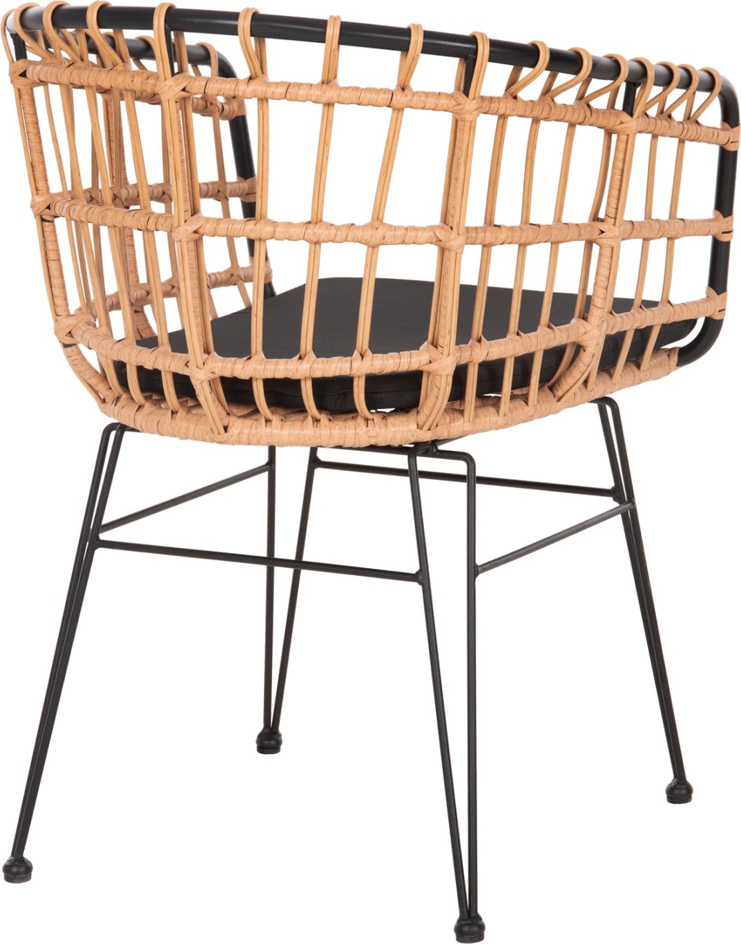 Karrige për jashtë ALLEGRA FH5456.11 metalike & jastëk ngjyrë e zezë - Wicker bezhë 58x61x81Hcm