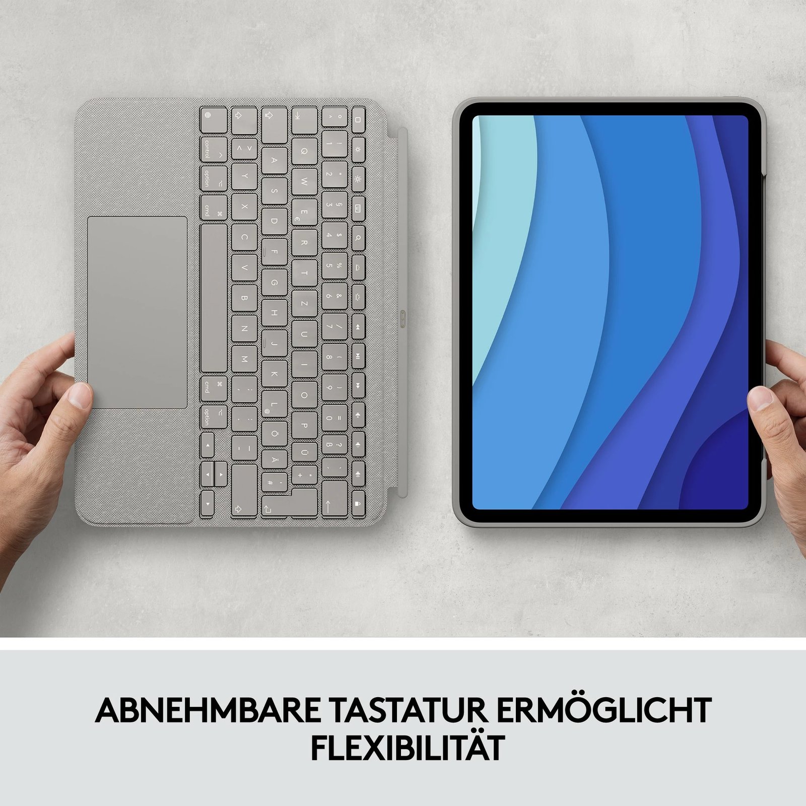 Tastierë me trackpad Logitech Combo Touch për iPad Pro 11-inch, Sand