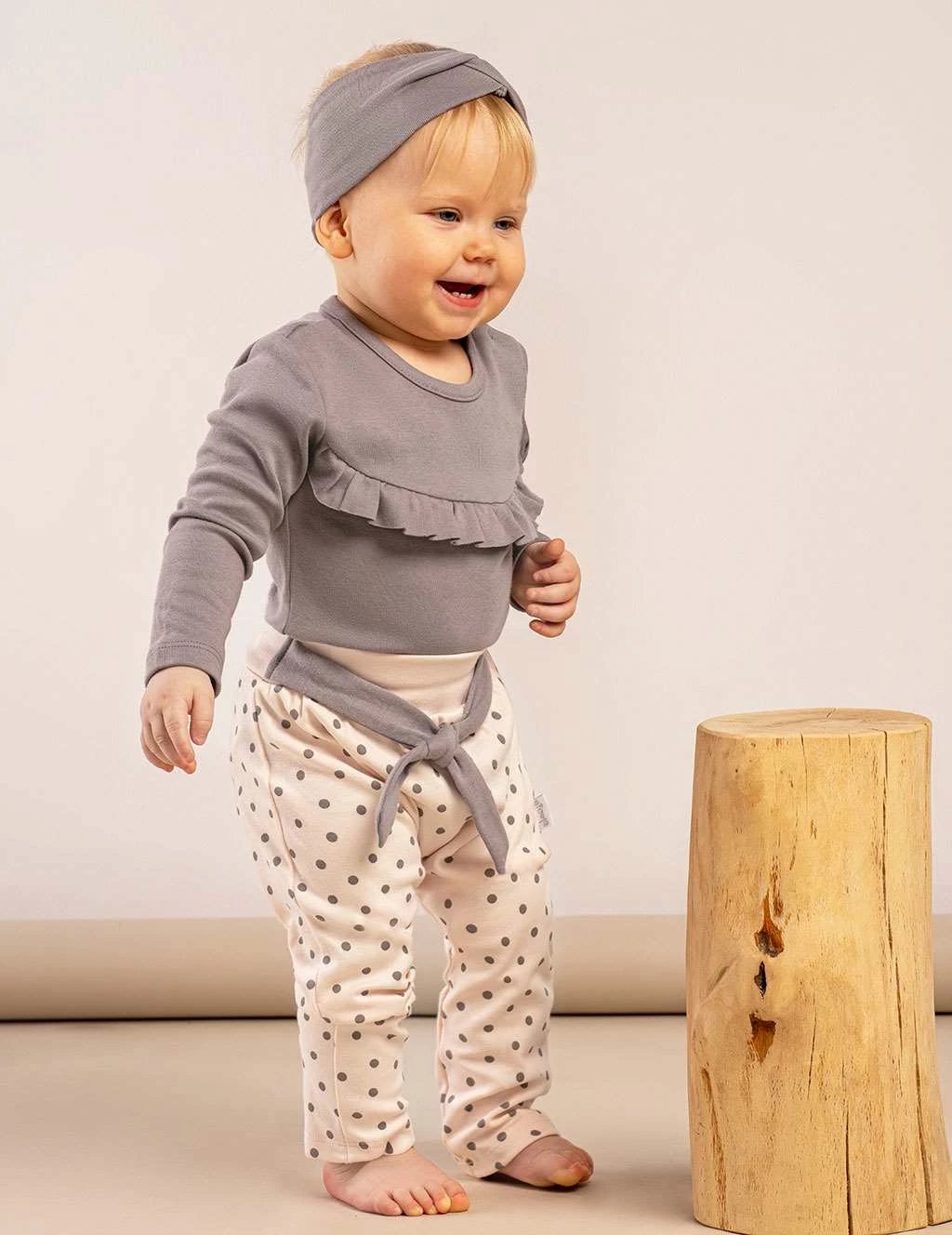 body bebe me mëngë të gjata, Nicol, Sara, 100% pambuk, madhësia 80 (9-12m), gri