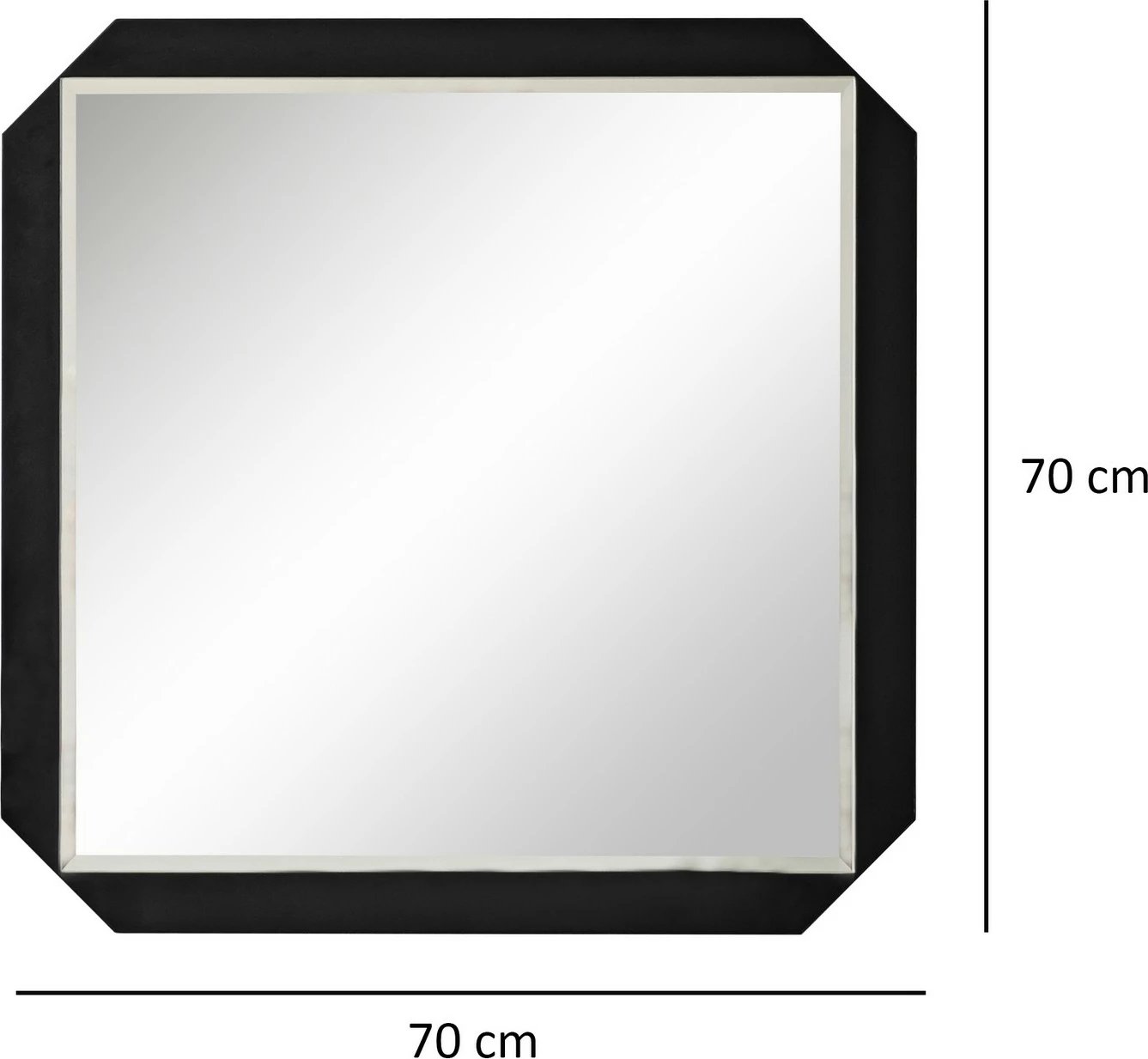 Pasqyrë katrore, ngjyrë e zezë, Skye Decor, 70x70cm