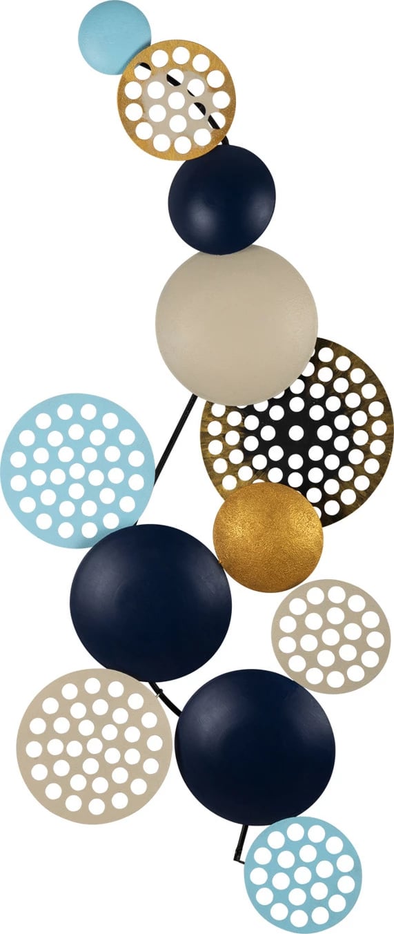 Aksesor dekorativ metalik për mur, Wallity Bronte, shumëngjyrësh, 90x42cm