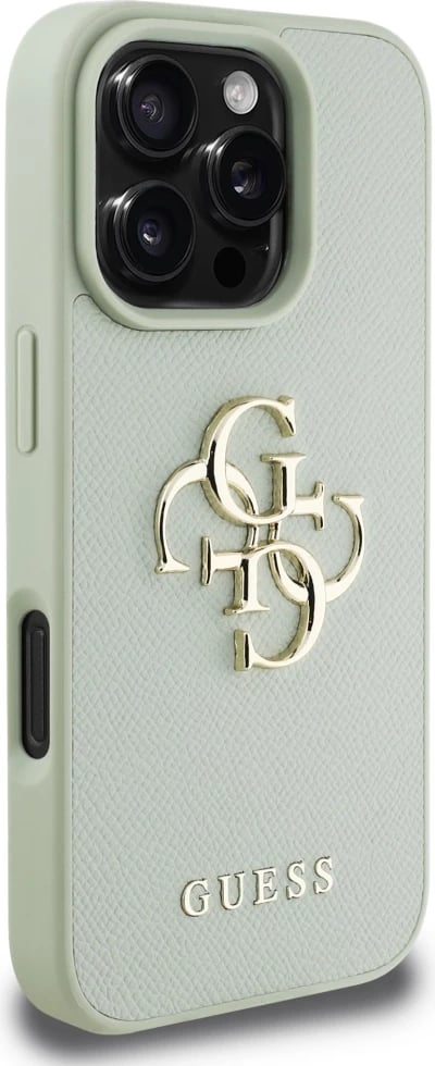 Mbështjellës Guess Grained Big 4G Logo Small Classic Logo për iPhone 16 Pro Max, Gjelbër