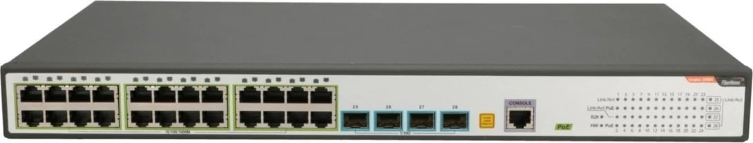 Switch FiberHome S5800-28T-X-PE-AC, 24x RJ45 1000Mbps PoE, 4x SFP+
