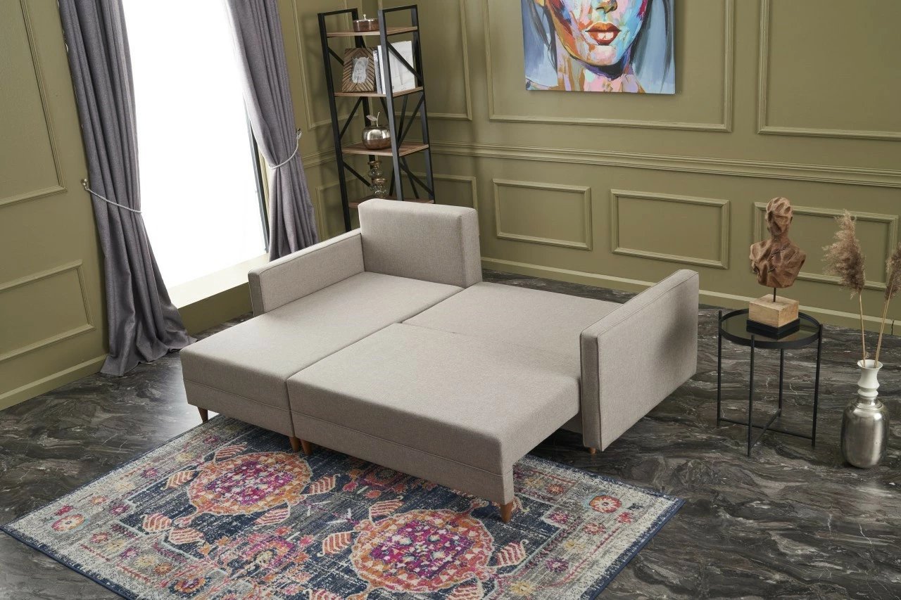 Kënd-sofë krevati Atelier del Sofa, Aydam majtas, krem