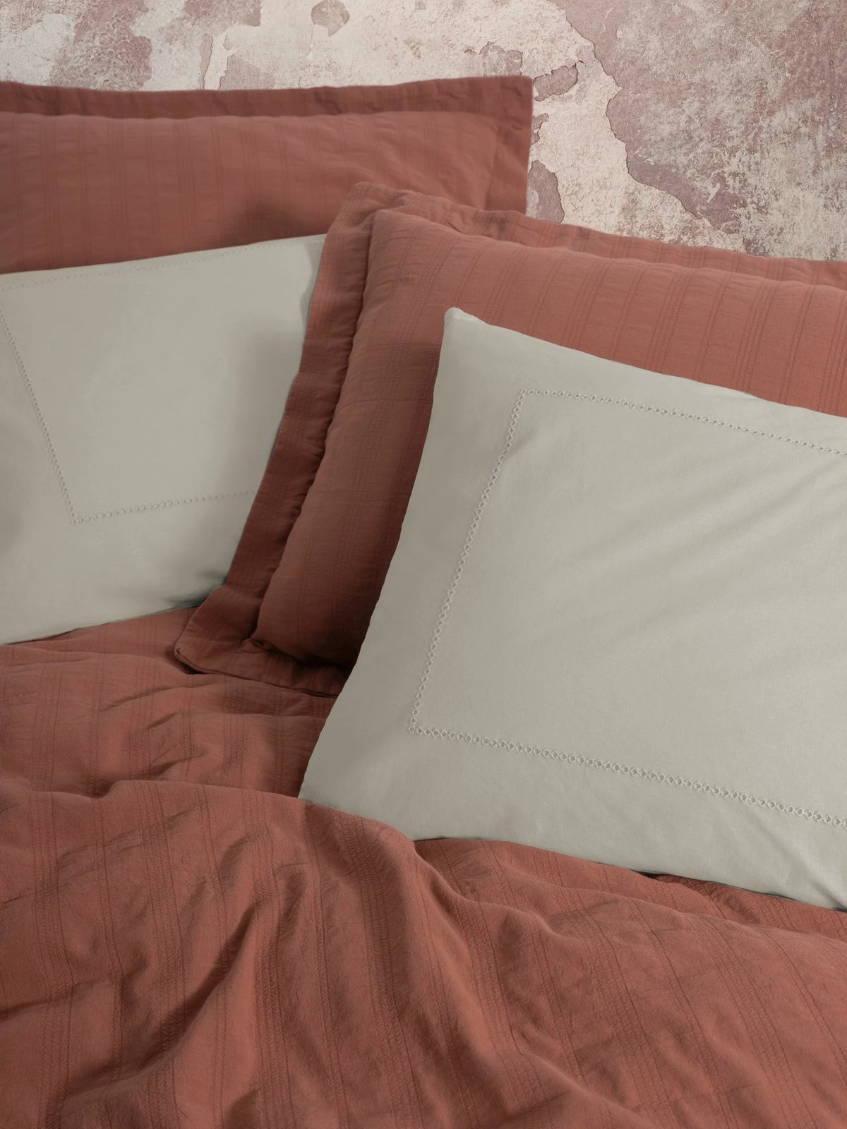 Set Double Pique L'essentiel, ngjyrë e kuqe qeramike (Tile Red), Vilo