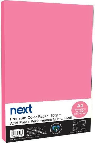 Letër fotokopje NEXT A4, 160g, Fuchsia, 100 fletë