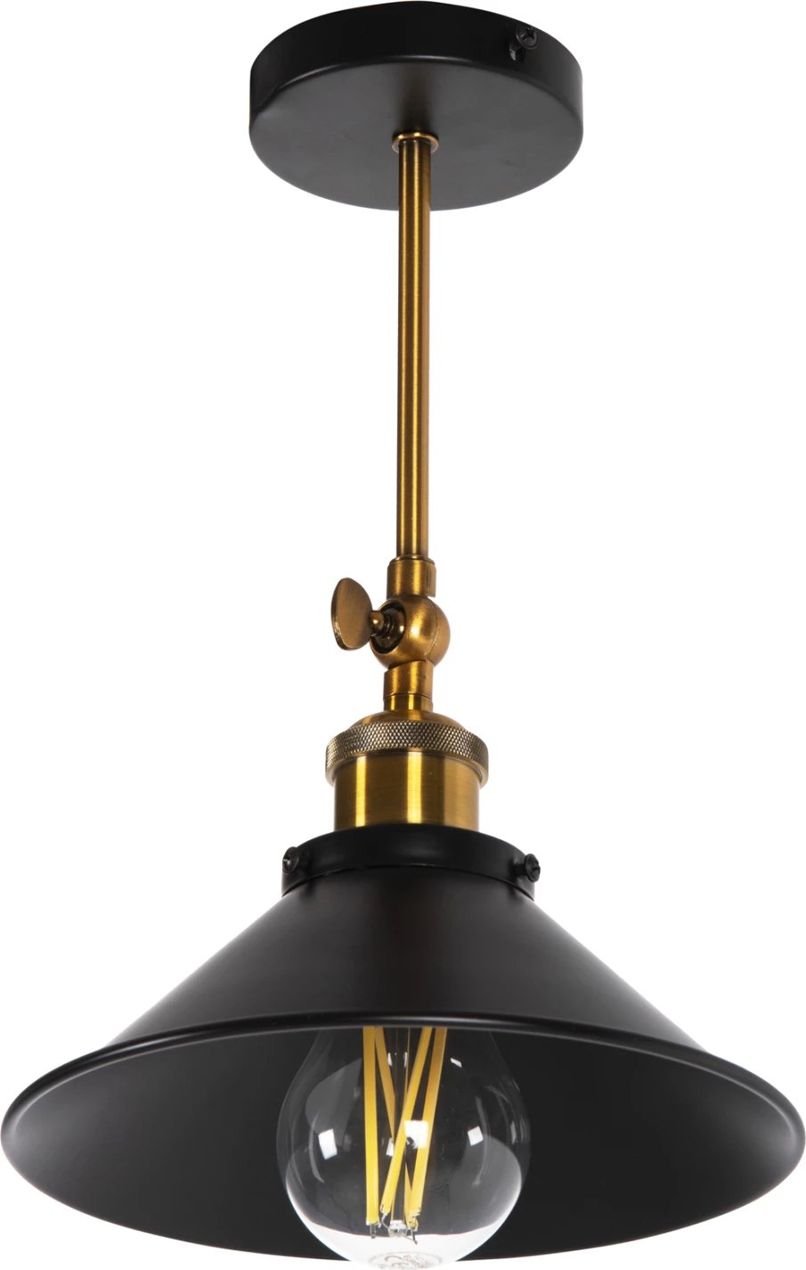 Llambë tavani/muri, metal, e zezë-ari, FH4121, Φ21x31H cm