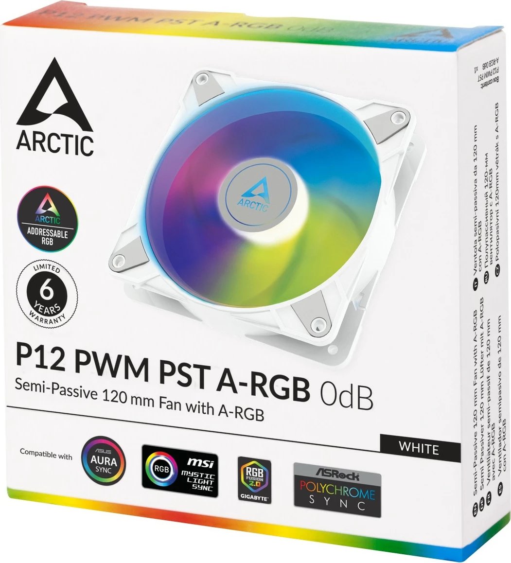 Ftohës për shtëpizë  ARCTIC P12 PWM PST A-RGB 0dB - i bardhë