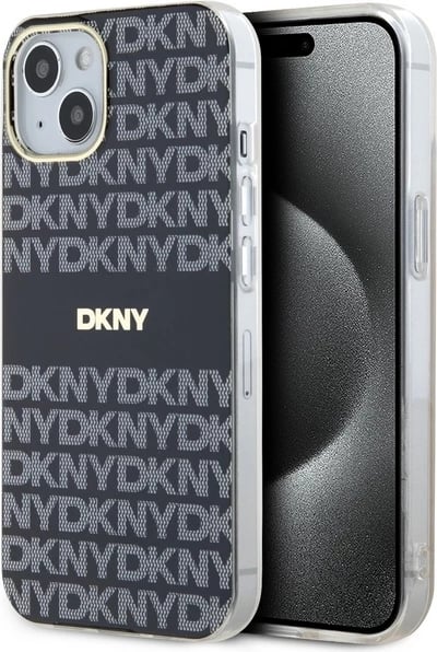 Mbështjellës DKNY IML Mono & Stripe MagSafe për iPhone 15 Plus / 14 Plus, i zi