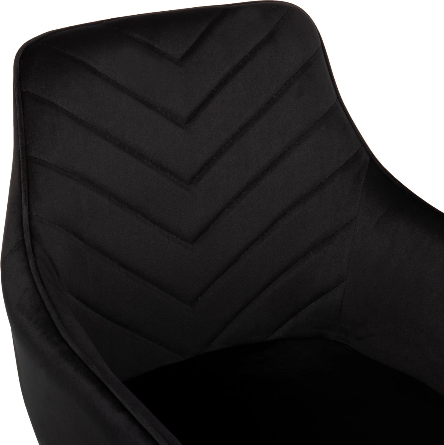 Karrige Latrell, kadife e zezë, këmbë metali të zeza, 55x57x84H cm., set prej 2 copë