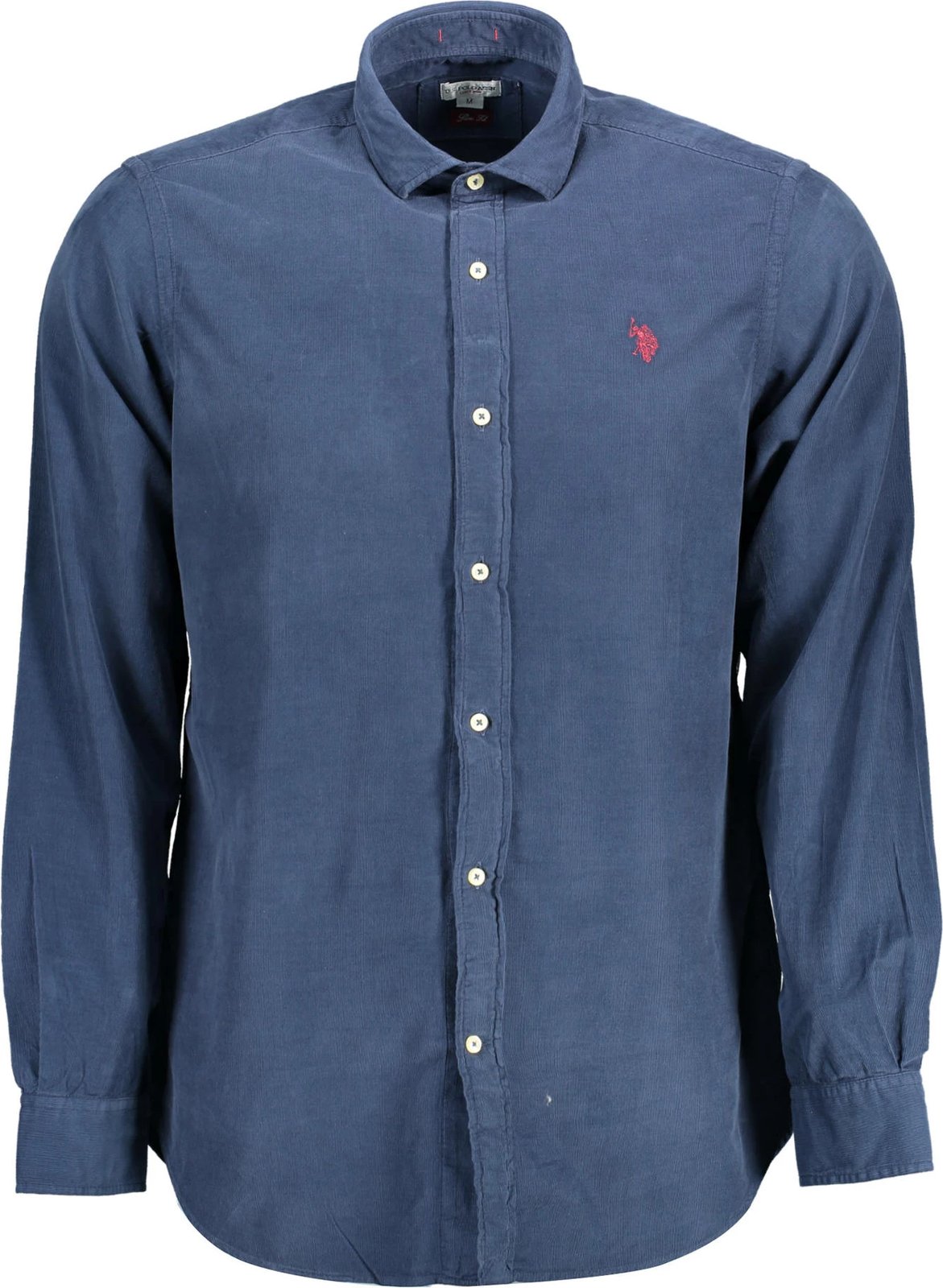 Këmishë për meshkuj U.S. POLO me mëngë të gjata, kaltër