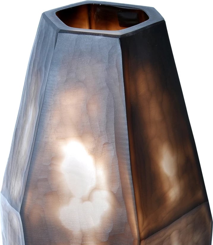 Vazo BARRY, qelq, ngjyrë çokollate, 19x19x45 cm
