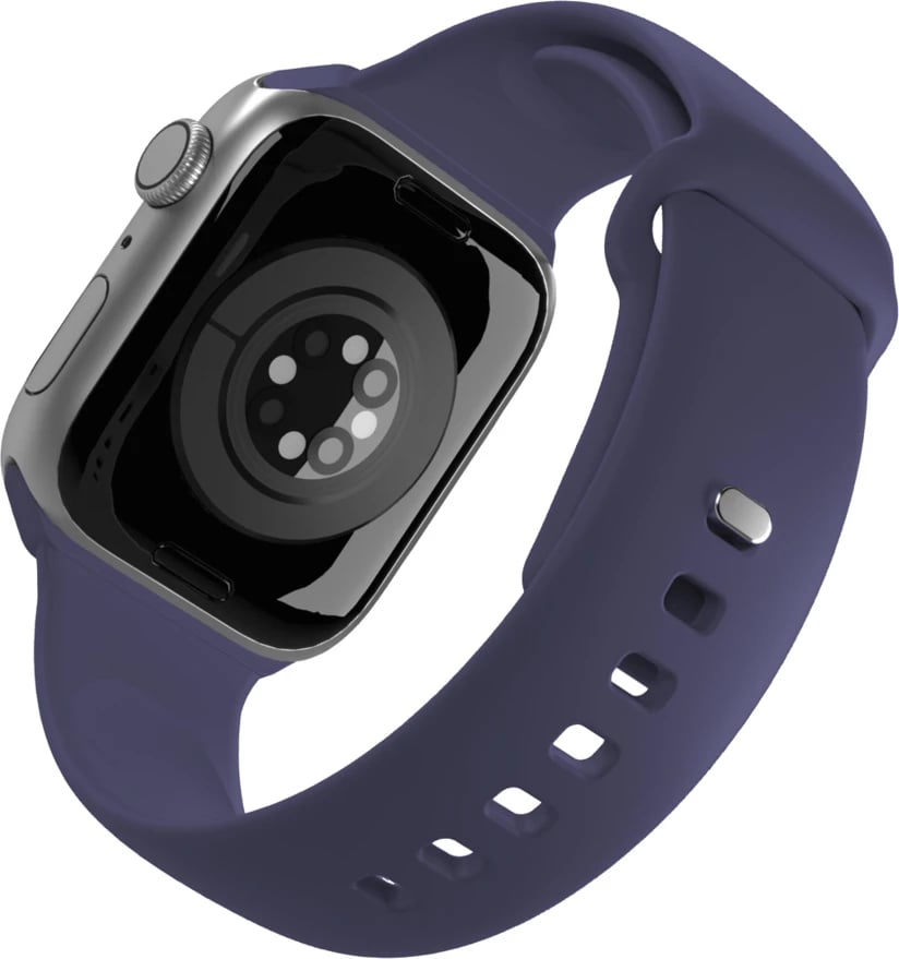 Rrip smartwatch, Puro, Icon, për Apple Watch 44/45/46/49 mm, silikon me tokëz metalike, blu marinë, set 2 rripa