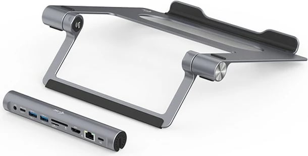 Stand ftohës me docking station I-Tec, Metal, USB-C, deri 15.6 inç, gri