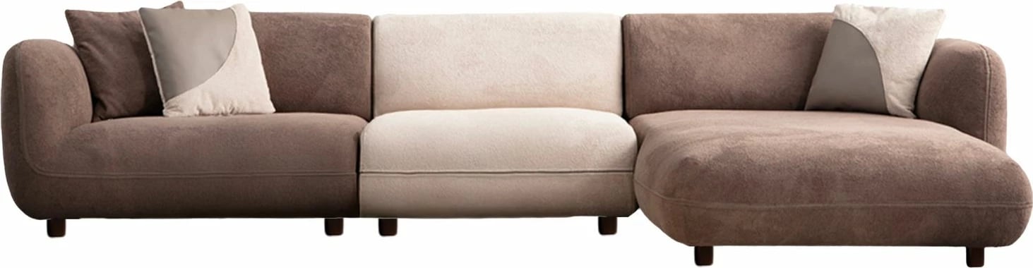 Kënd-sofë Pavia, ngjyrë krem dhe kafe, Atelier del Sofa