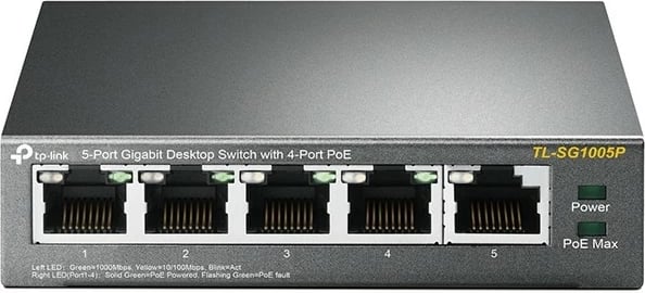 Switch TP-Link 5-Port Gigabit Desktop PoE, 4-Port, Unmanaged, Gigabit Ethernet (10/100/1000)
