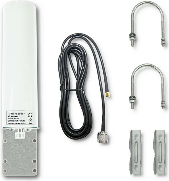 Antenë 4G LTE Qoltec 57014, 30dBi, SMA, për brenda/jashtë, Bardhë
