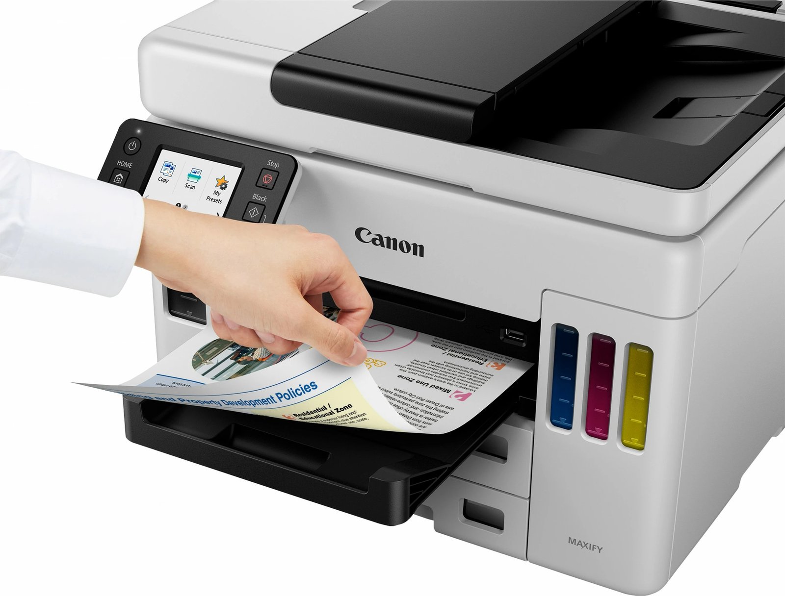 Printer Canon MAXIFY GX7050 MegaTank, Inkjet, Printim me ngjyra, 600 x 1200 DPI, A4, Printim direkt, Bardhë, Zi Printer Canon MAXIFY GX7050 MegaTank, Inkjet, Printim me ngjyra, 600 x 1200 DPI, A4, Printim direkt, Bardhë, Zi