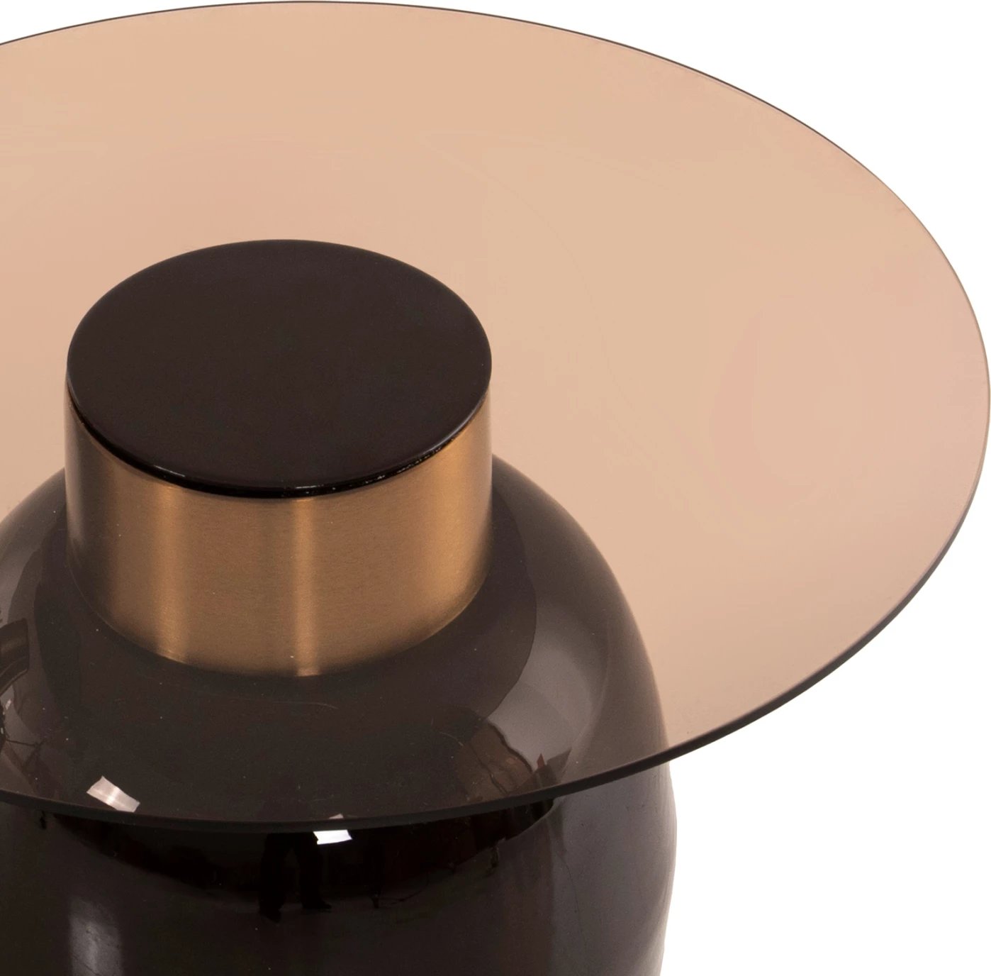 Tavolina anësore 2 copë FRYN FH9663 metalike, ngjyrë kafe dhe ari, Φ60 &Φ50 cm