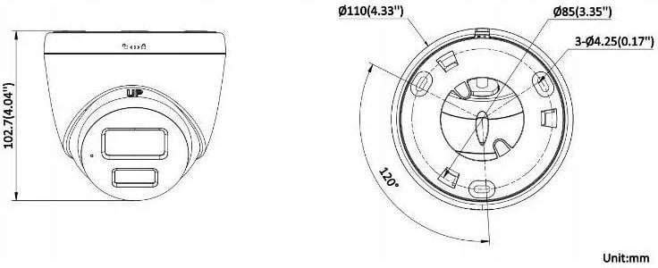 Kamerë IP Hikvision DS-2CD1367G2H-LIU, 2.8mm, e bardhë
