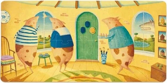 Puzzle Mideer "The Three Little Pigs" 36 pjesë
