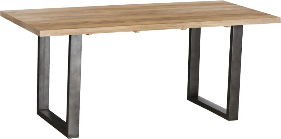 Tavolinë ngrënie CRAFT 180, dru mango, këmbë metalike, natyrale, 180x90x76cm