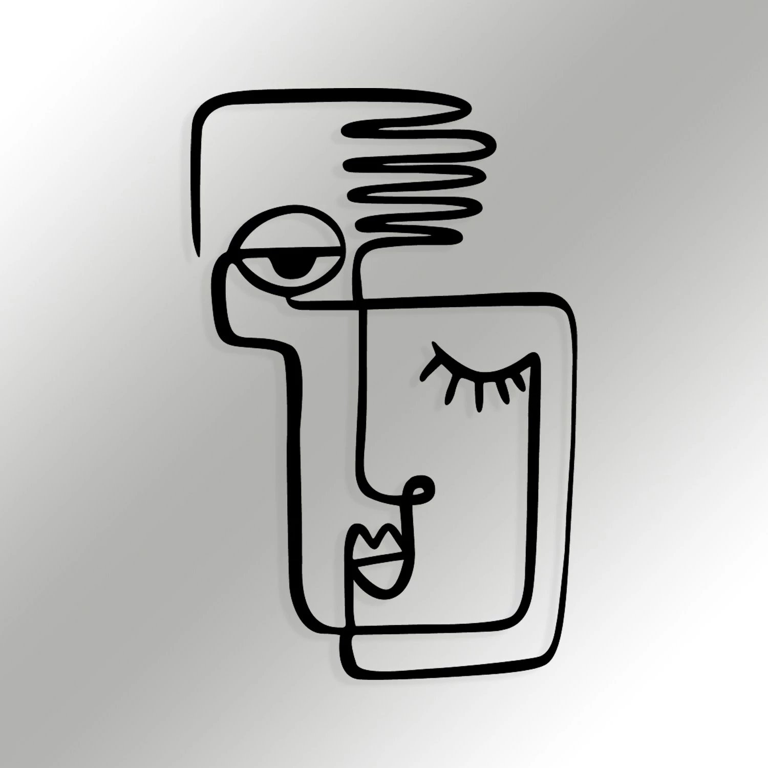 Aksesor dekorativ metalik për mur, Wallity, Cara mia, ngjyrë e zezë, 36x55cm