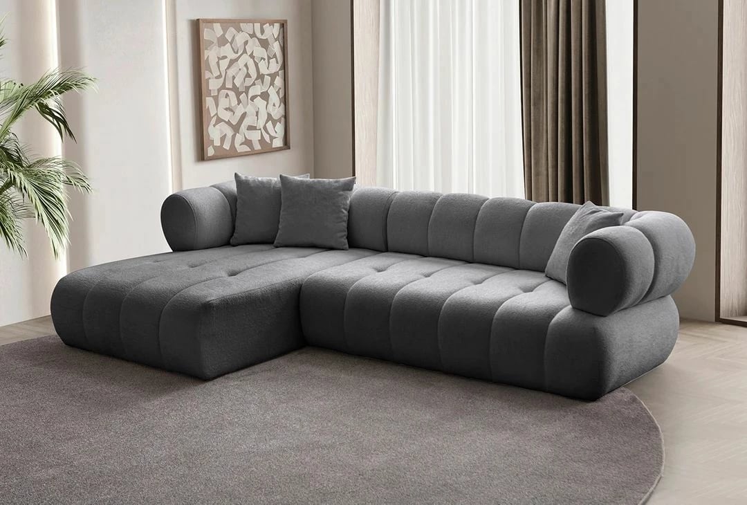 Këndare Petra, ngjyrë gri e errët, Atelier del Sofa, pjesa e majtë