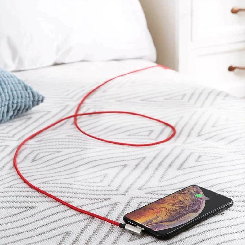 Kabllo AUKEY CB-AL01 Red OEM, Lightning në USB-A, 2m, kënd 90°, e kuqe