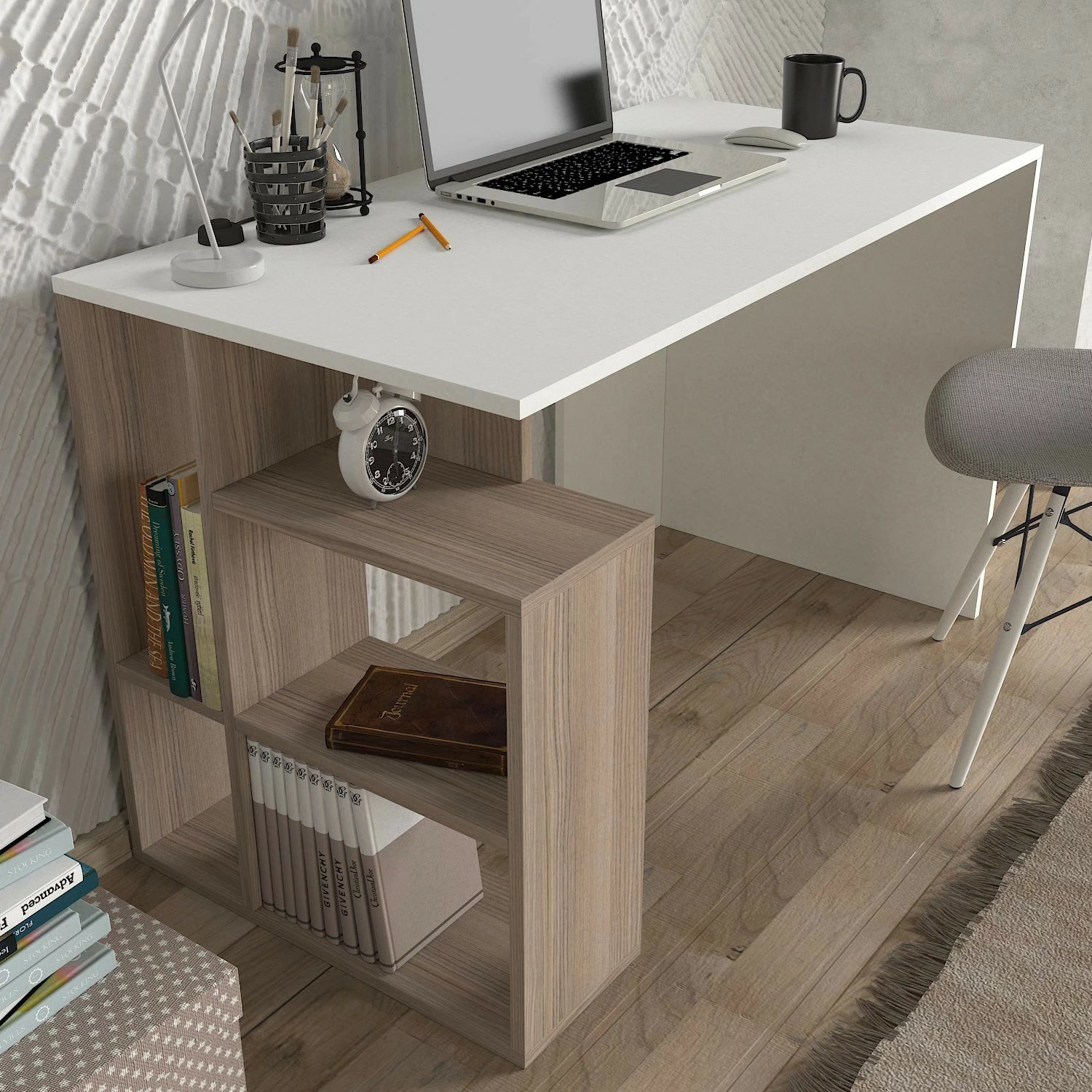 Tavolinë pune Skye Decor, e bardhë, Cordoba