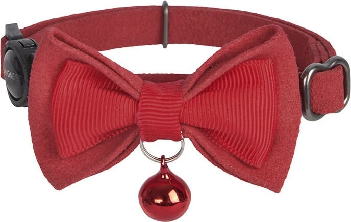 Set jakash për mace Dogness, Genuine Leather, 2 copë, e kuqe dhe e zezë