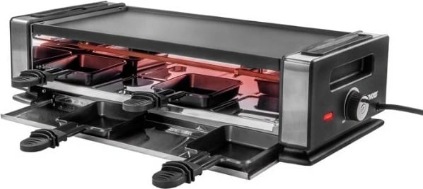 Raclette UNOLD 48730, 8 persona, plastikë, çelik inox, e zezë