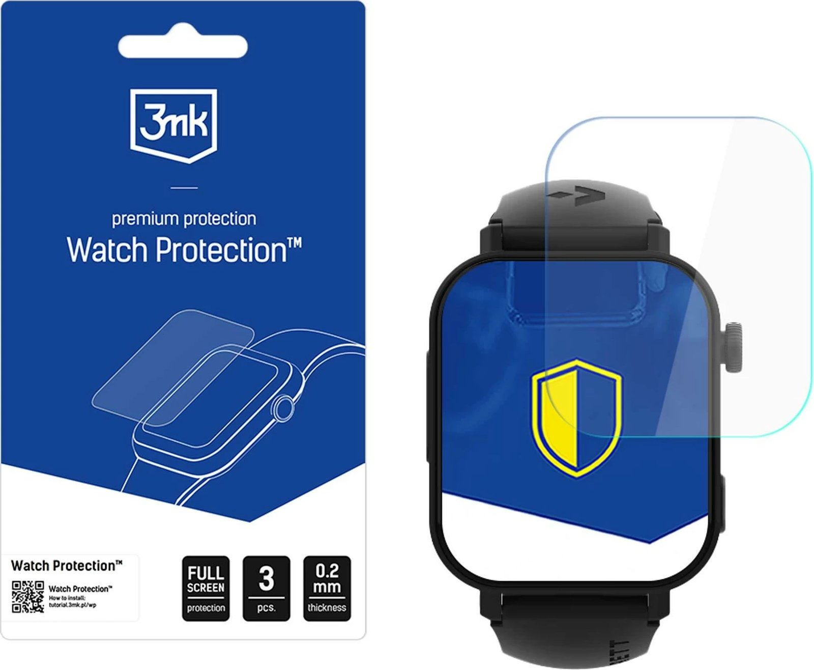 Mbrojtës ekrani për smartwatch 3mk Protection Watch Protection ARC për GARETT Kids Health 4G, Set 3 copë