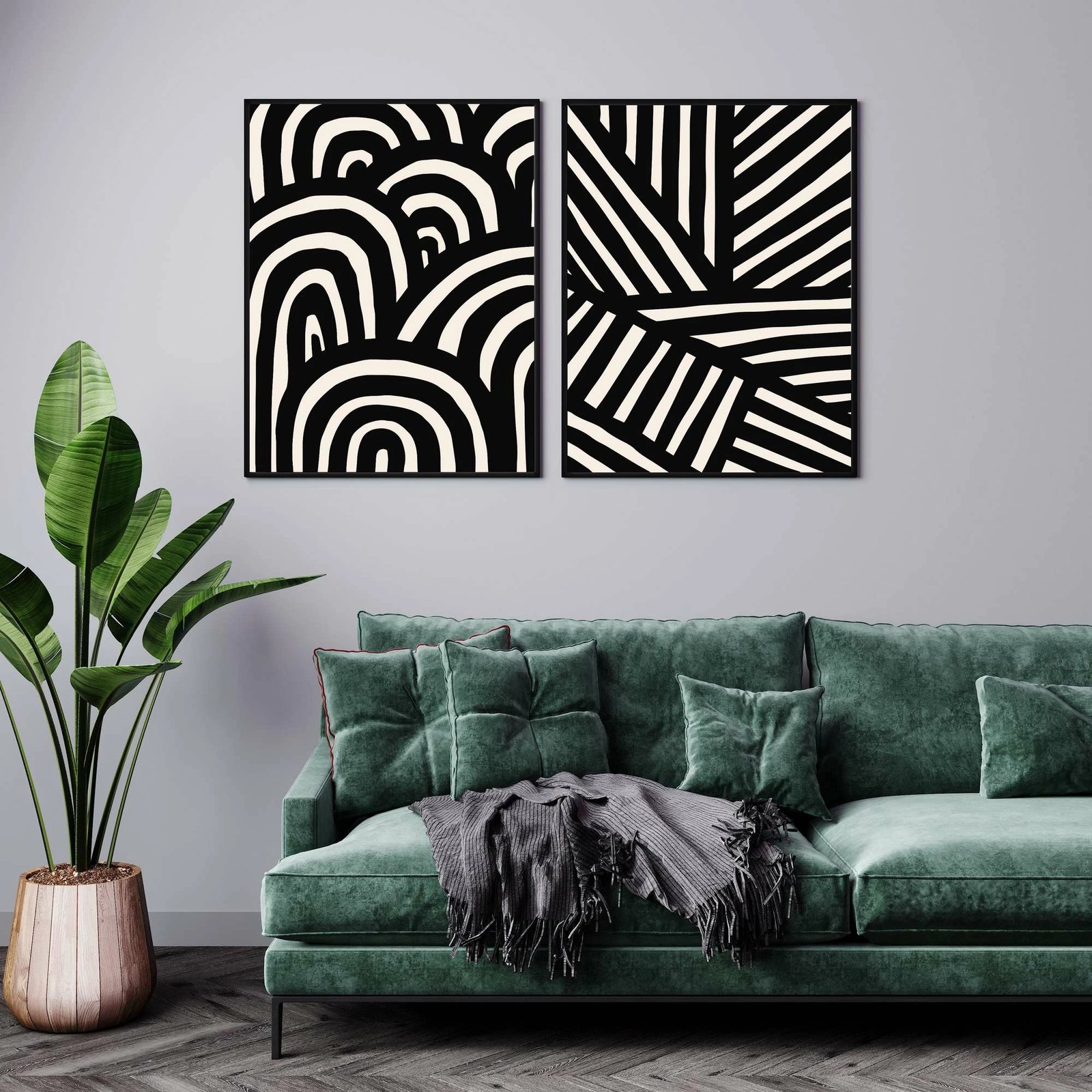 Pikturë dekorative me kornizë MDF (2 copë), Wallity, Mp2-00104, 21x30cm