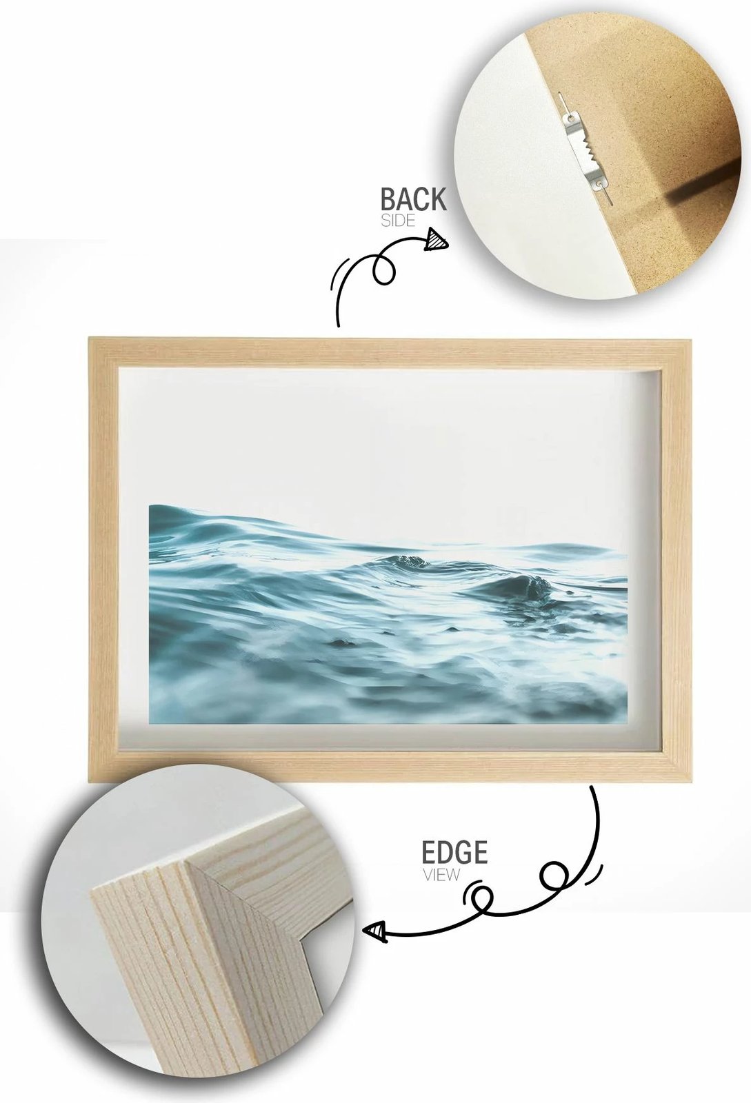 Pikturë dekorative me kornizë, Wallity, Lmnmdl49, shumëngjyrëshe, 33x48cm