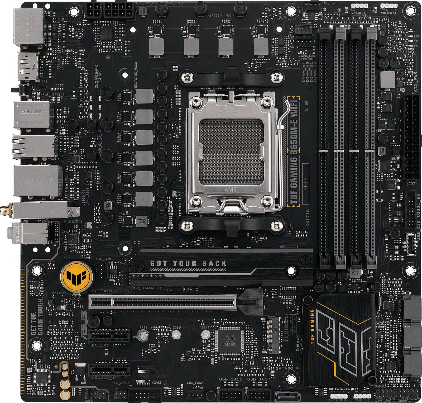 Pllakë amë ASUS TUF GAMING B650M-E WIFI, AMD, Socket AM5, DDR5, 128 GB, e zezë