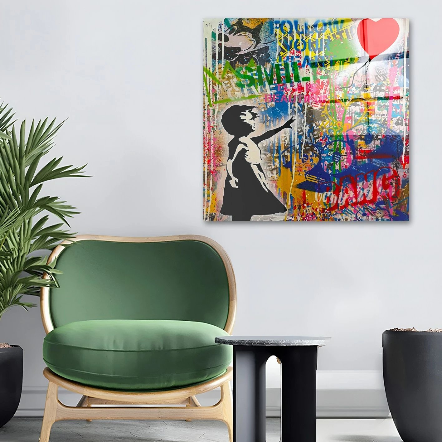 Pikturë dekorative prej xhami të temperuar, shumëngjyrëshe, CAM4124_5050