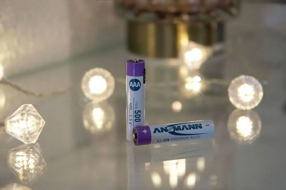 Bateri të rikarikueshme AAA ANSMANN 1311-0028, 500 mAh, Li-Ion, 1.5V, 4 copë, Bardhë