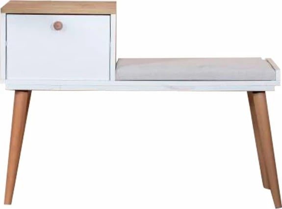 Bankë Skye Decor, bohem, e bardhë dhe lis