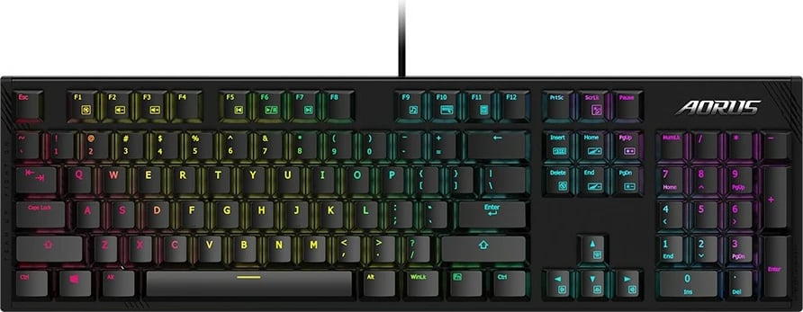 Tastierë mekanike Gigabyte AORUS K1, Cherry MX Red, RGB, full-size, e zezë