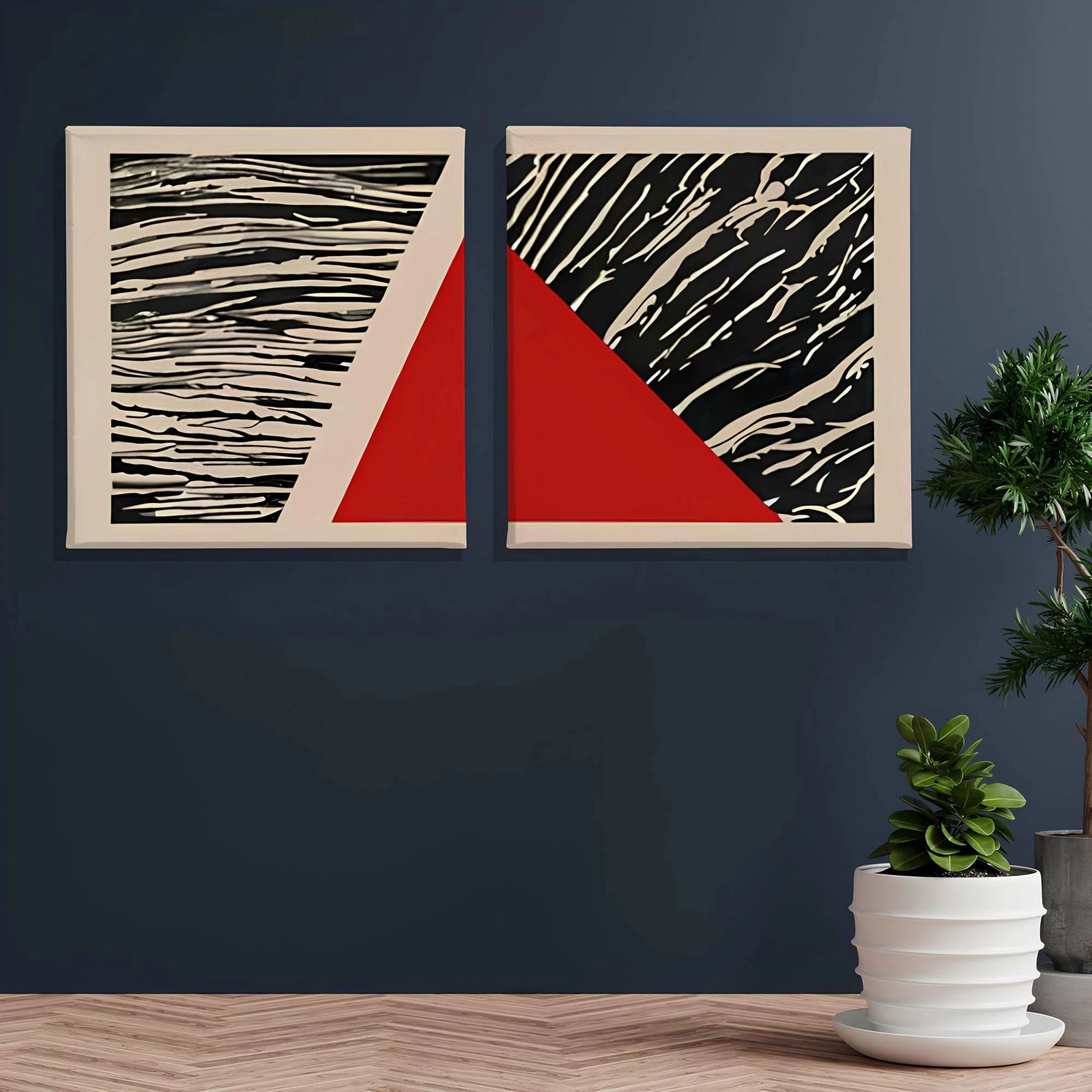 Pikturë dekorative në kanavacë (2 copë), Wallity, ASR_CNV2-18, 30x30