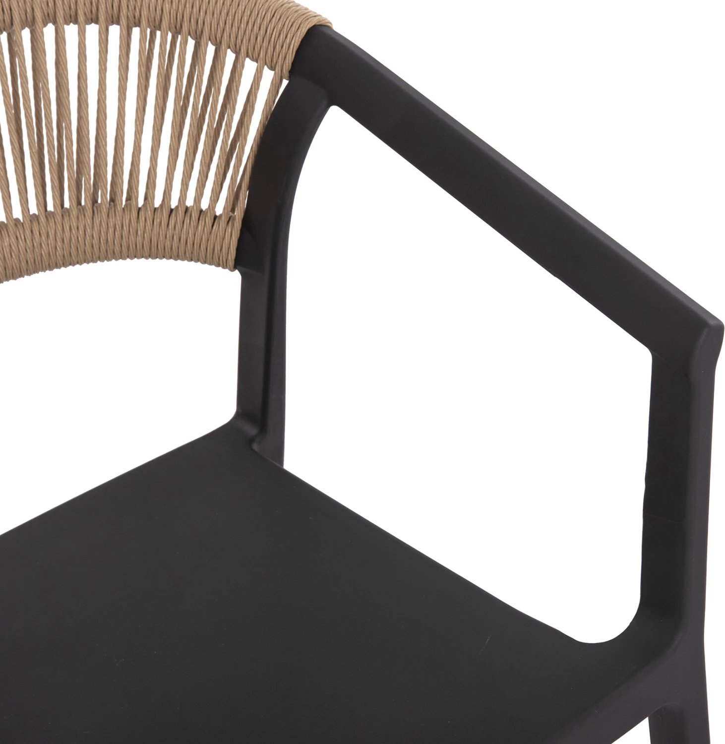 Karrige BOGI polipropileni, ngjyrë zezë me litar bezhë, FH6240.02, 54x53x75 cm