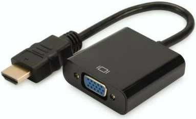 Adapter HDMI në VGA Digitus DA-70461 me audio 3.5mm, i zi