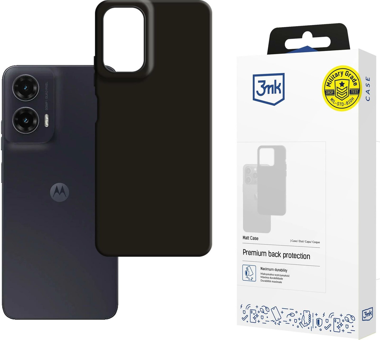 Mbështjellës 3mk Matt Case për Motorola Moto G35 5G, i zi