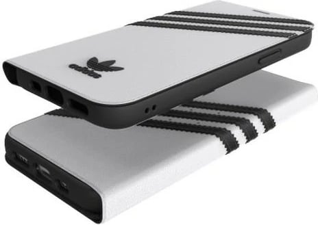 Mbështjellës Adidas OR Booklet Case PU për iPhone 12/12 Pro 6.1", bardhë dhe zi