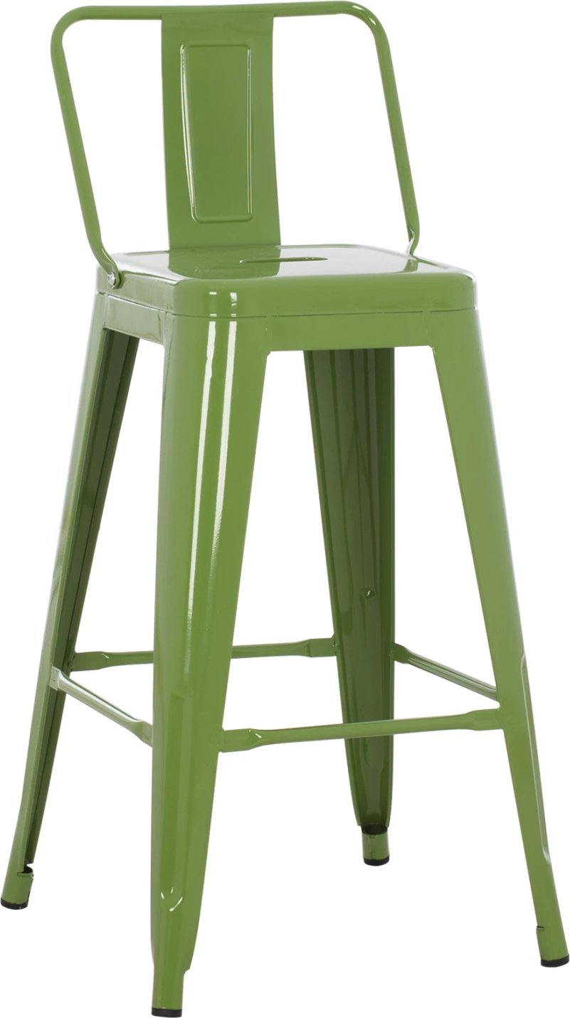 Karrige për bar, lartësi mesatare, MELITA-PRO, metal, ngjyrë ulliri e çelët, 43x43x88H cm