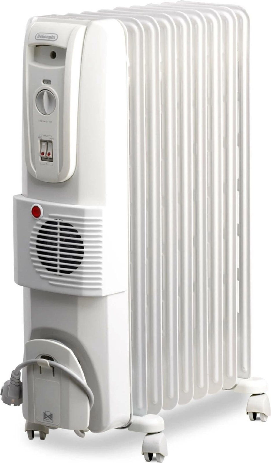 Radiator me vaj elektrik, DeLonghi KH770925V, 2500W, 9 elemente, me ventilator, bardhë