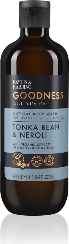 Xhel për dush Bayliss & Harding GOODNESS TONKA BEAN & NEROLI, 500 ml 